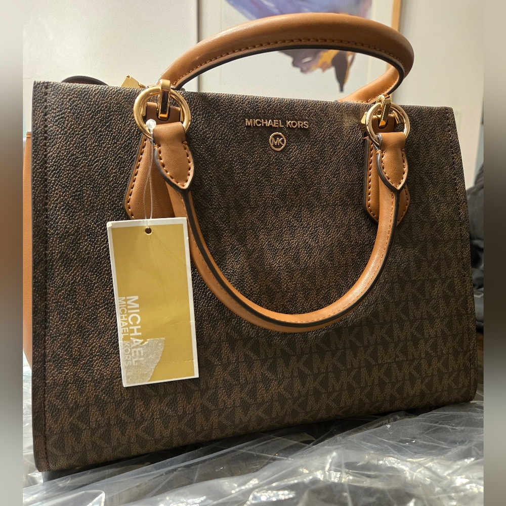 Michael Kors Marilyn Medium Signature Logo Convertible Satchel